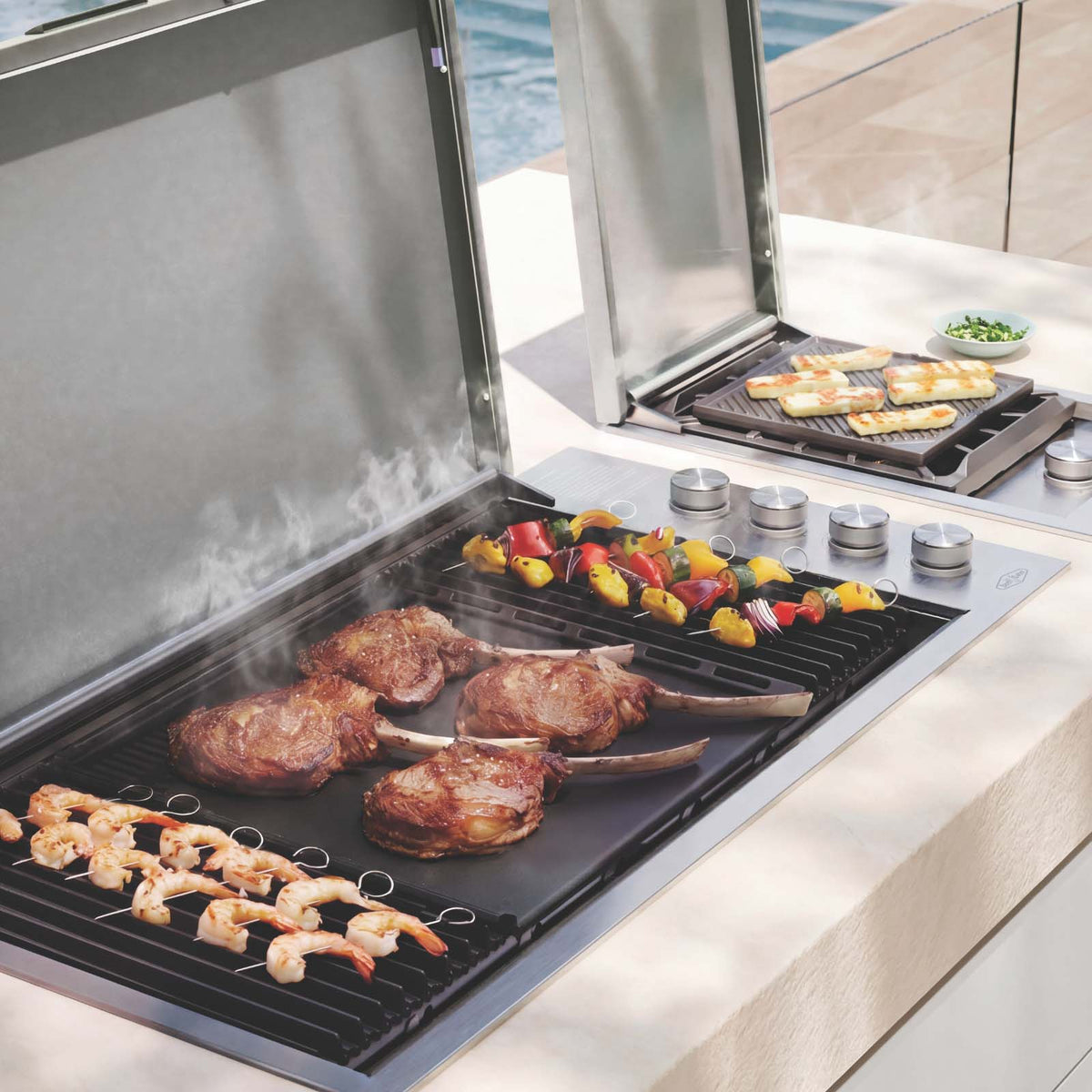 Bundle BeefEater Signature Proline 316 Stainless Steel BBQ with Lid & Quadburner & Gasmate 1 Door 108L Bar Fridge