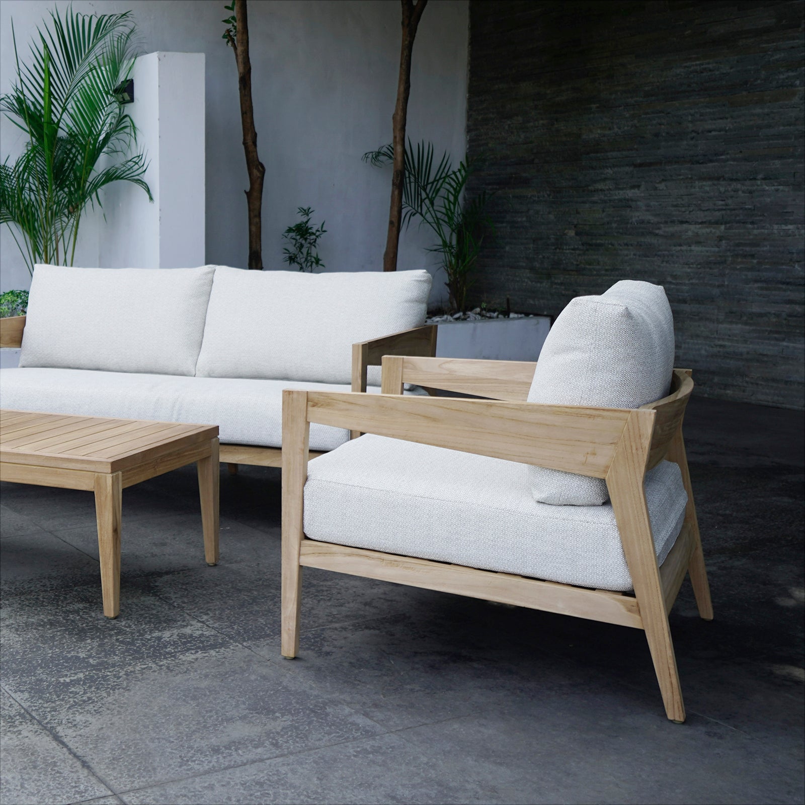 Excalibur Caldena 4-Piece Teak Lounge Setting with 2-Seater Lounge