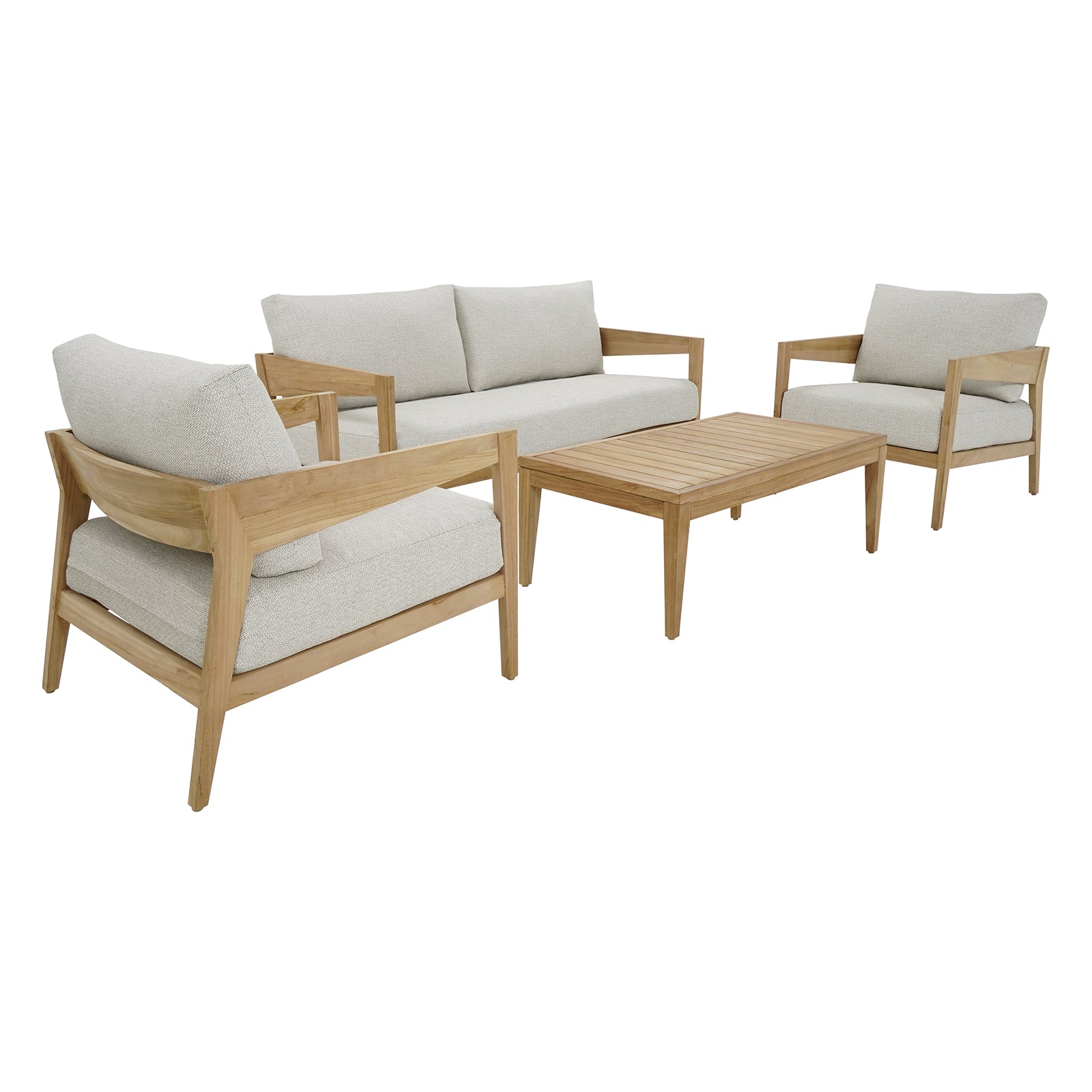 Excalibur Caldena 4-Piece Teak Lounge Setting with 2-Seater Lounge