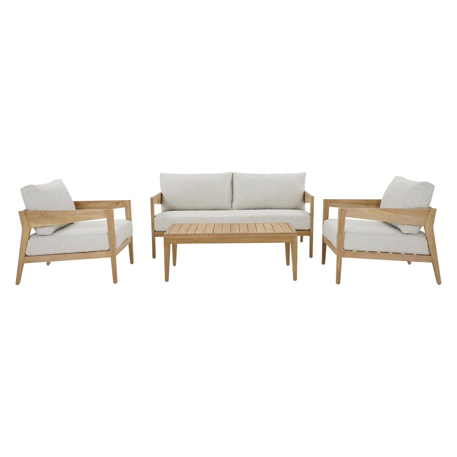 Excalibur Caldena 4-Piece Teak Lounge Setting with 2-Seater Lounge