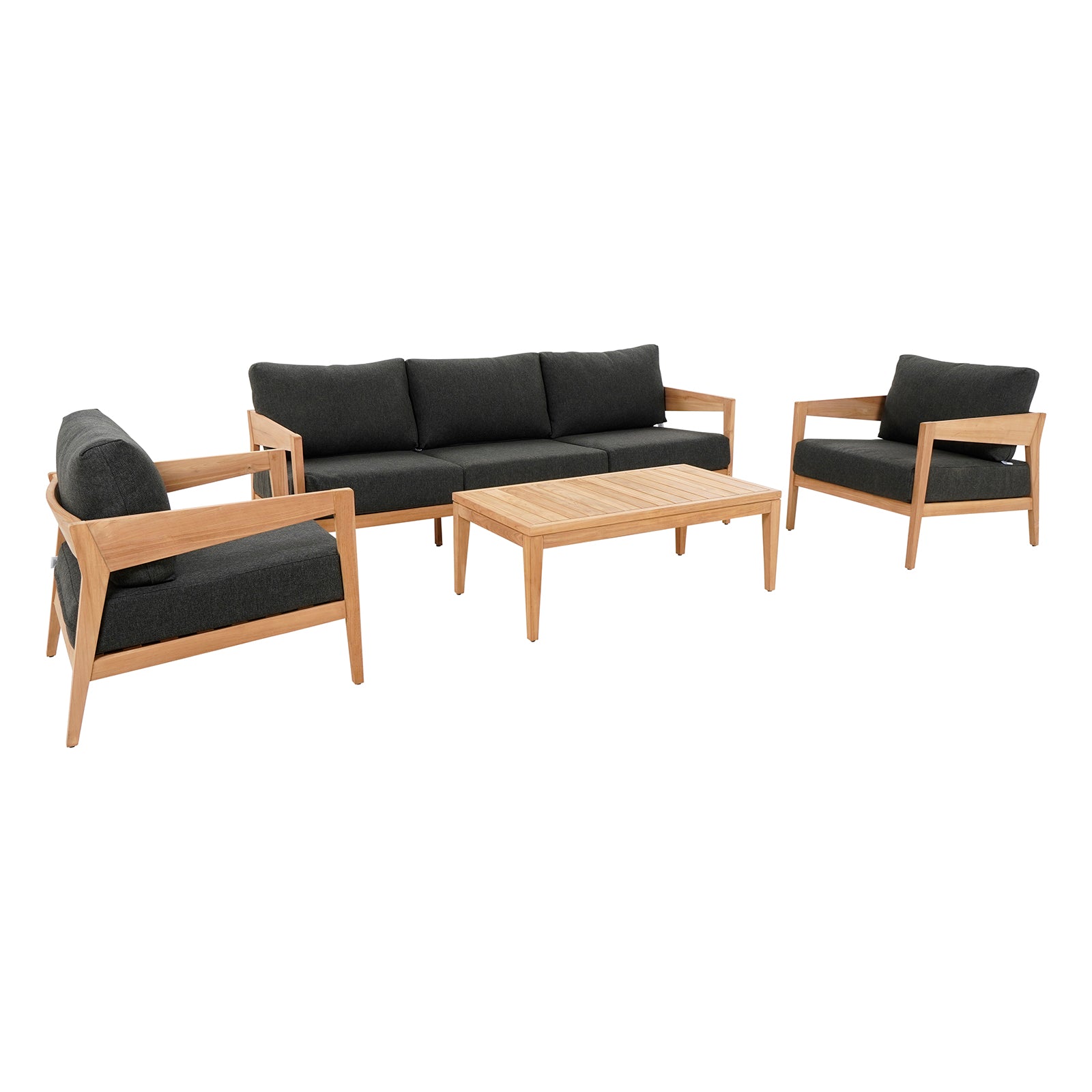 Excalibur Caldena 4-Piece Teak Lounge Setting with 3-Seater Lounge