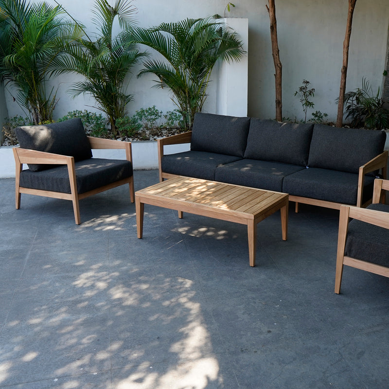Excalibur Caldena 4-Piece Teak Lounge Setting with 3-Seater Lounge
