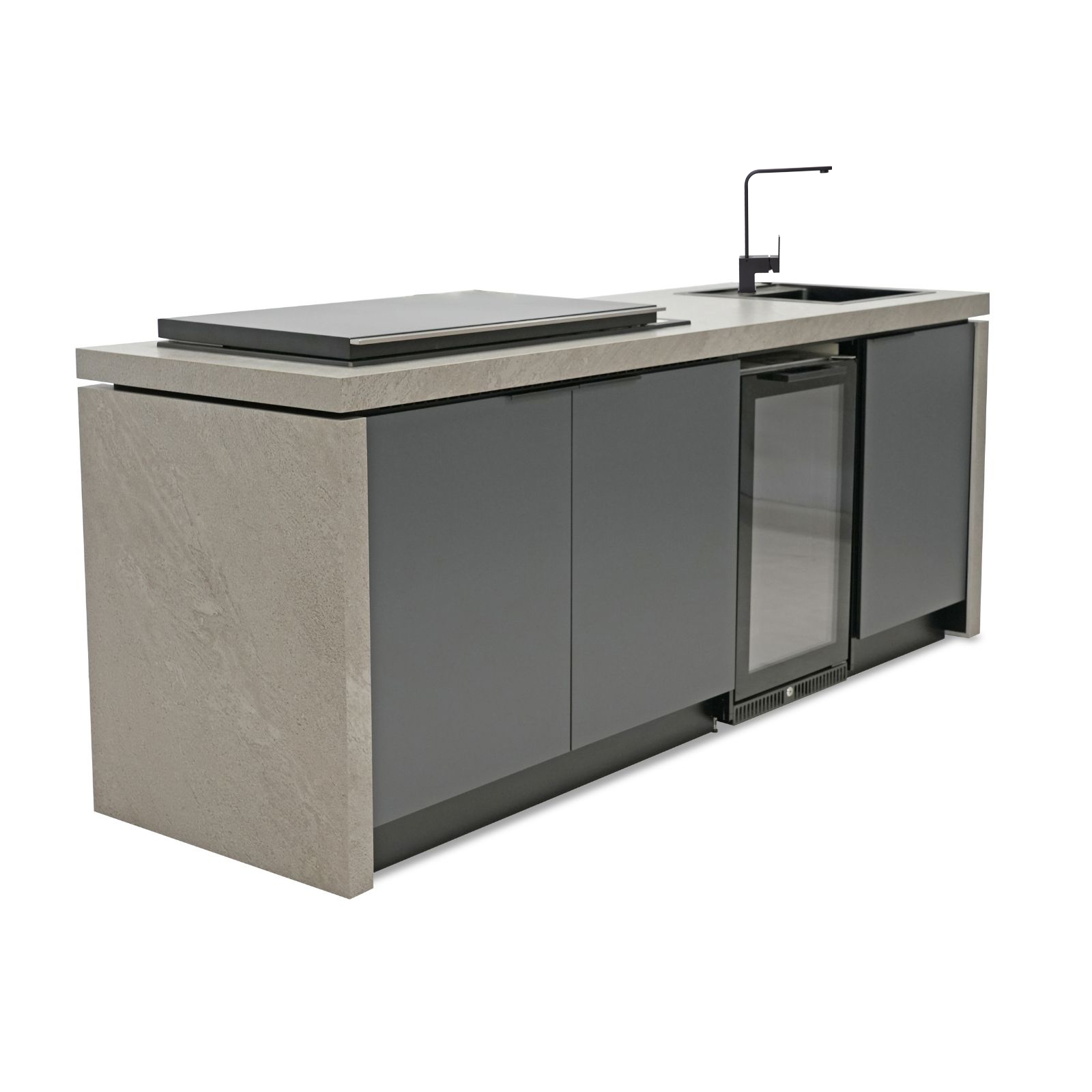 Cabinex Minimal Artusi Gloss Black 4 Burner BBQ Kitchen Package