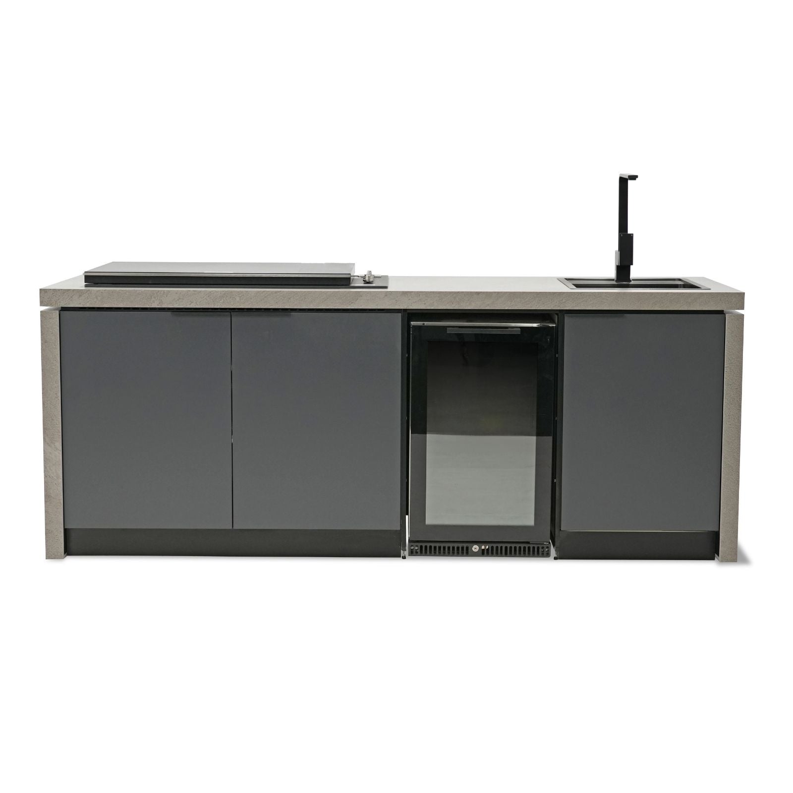 Cabinex Minimal Artusi Gloss Black 4 Burner BBQ Kitchen Package