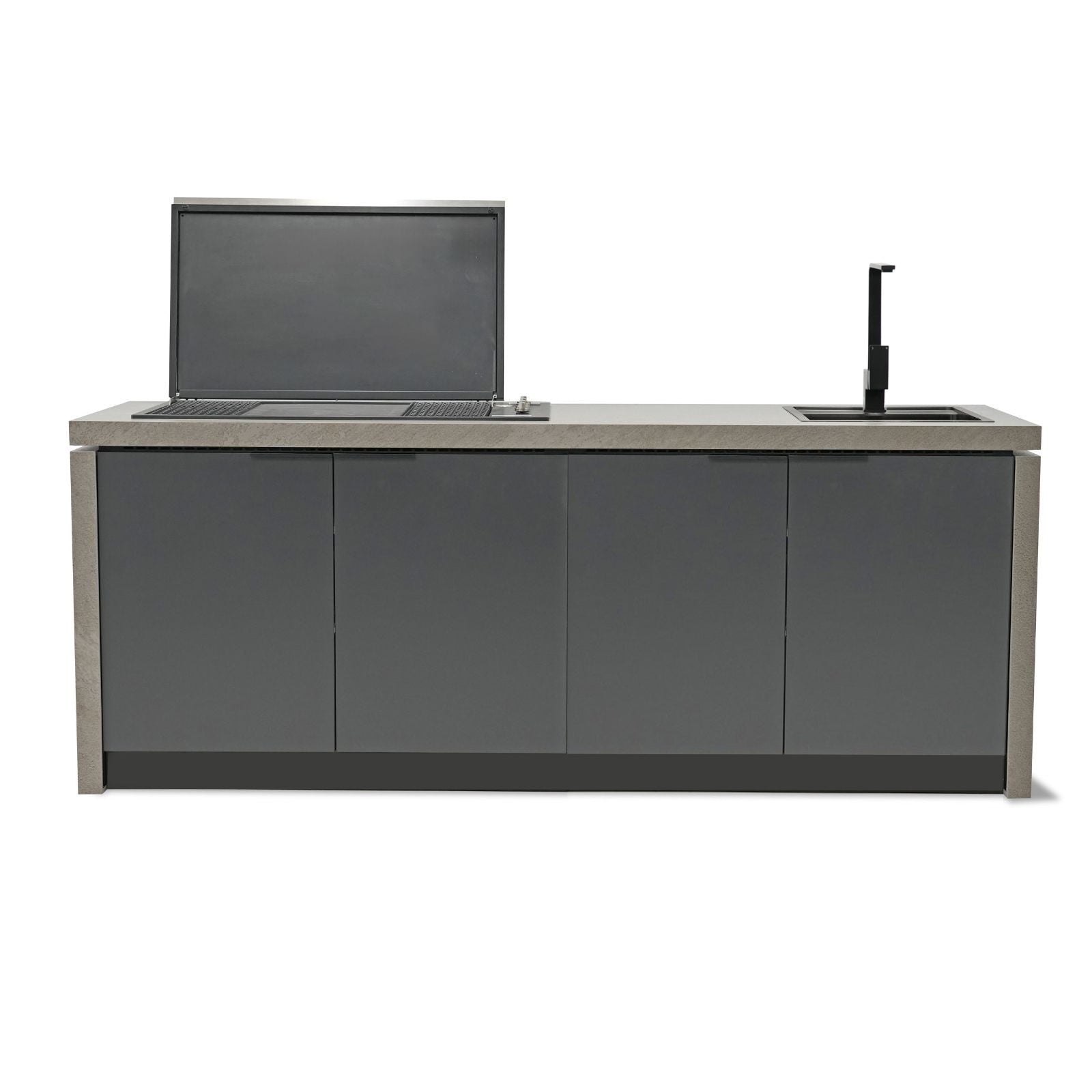 Cabinex Minimal Artusi Gloss Black 4 Burner BBQ Kitchen Package
