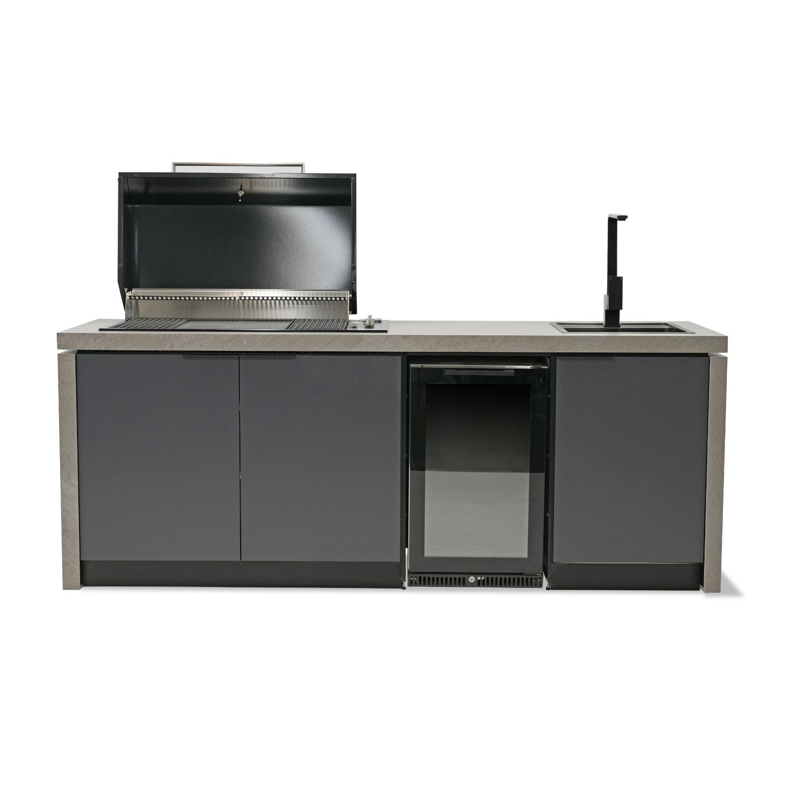 Cabinex Minimal Artusi Gloss Black 4 Burner BBQ Kitchen Package