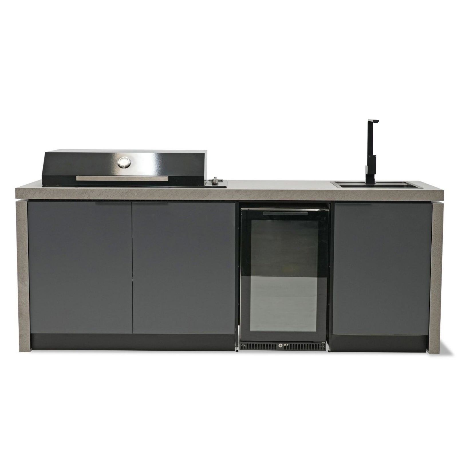 Cabinex Minimal Artusi Gloss Black 4 Burner BBQ Kitchen Package