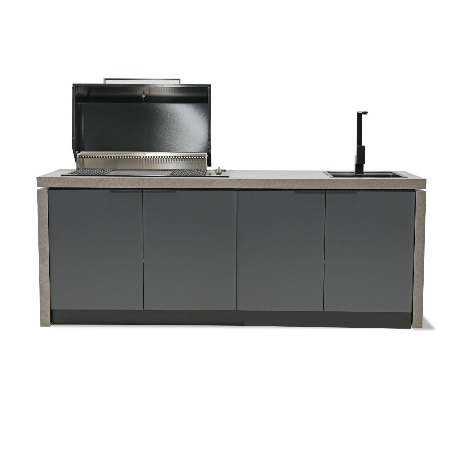 Cabinex Minimal Artusi Gloss Black 4 Burner BBQ Kitchen Package
