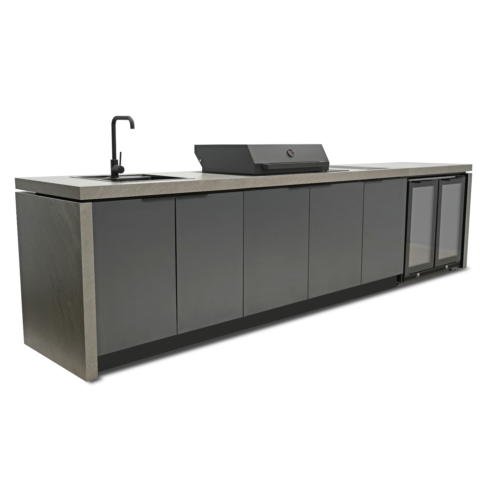 Cabinex Phoenix 4-Burner BBQ with Roasting Hood and Side Burner Kitchen Package - Large Size