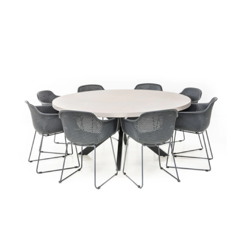 Excalibur Chelsea Round Dining Table with Lilac Chairs