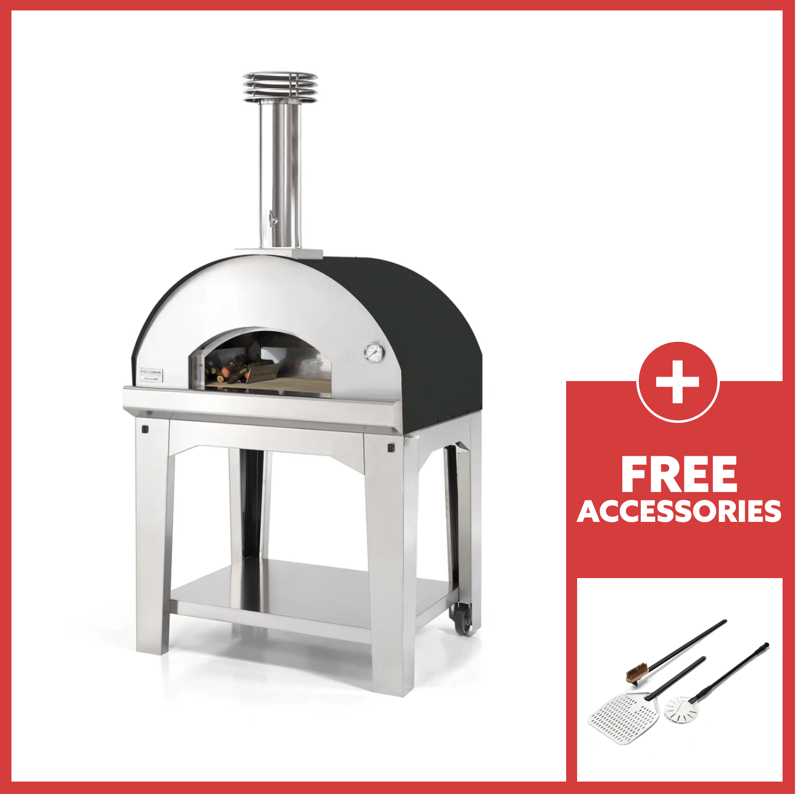 Fontana Mangiafuoco Wood Fire Pizza Oven & Stand