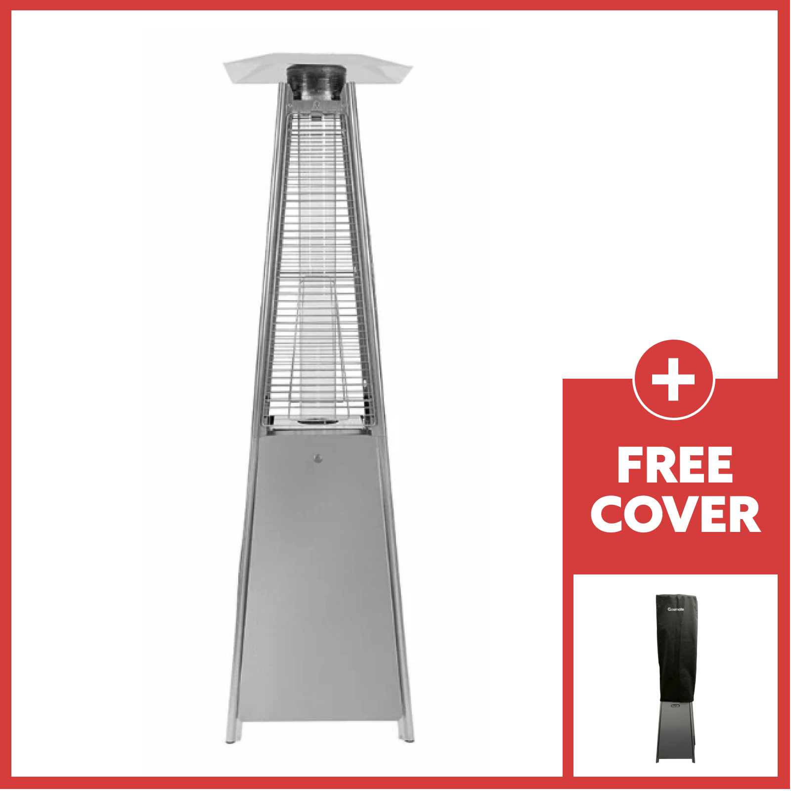 Gasmate Deluxe Stainless Steel Pyramid Flame Heater