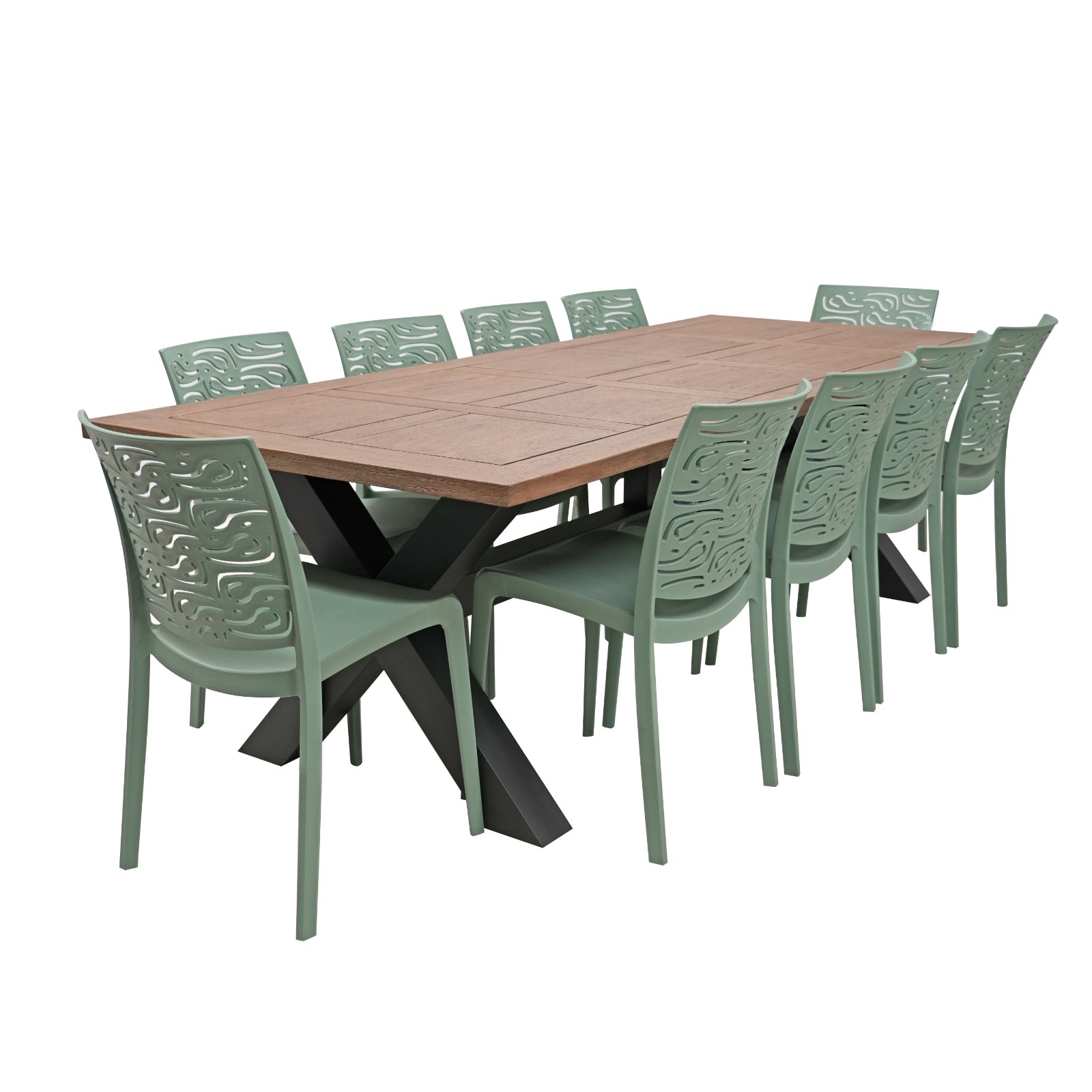 Excalibur Florentine Dining Setting with 10 Chairs