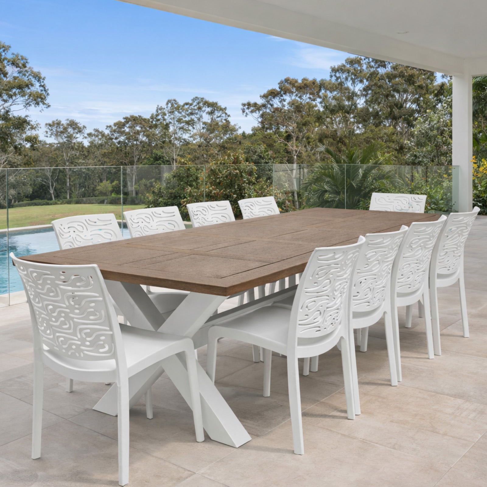 Excalibur Florentine Dining Setting with 10 Chairs