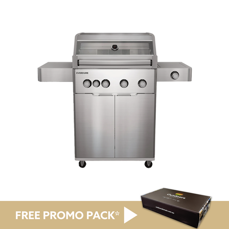 Everdure Hayman 4 Burner Trolley BBQ - Stainless Steel