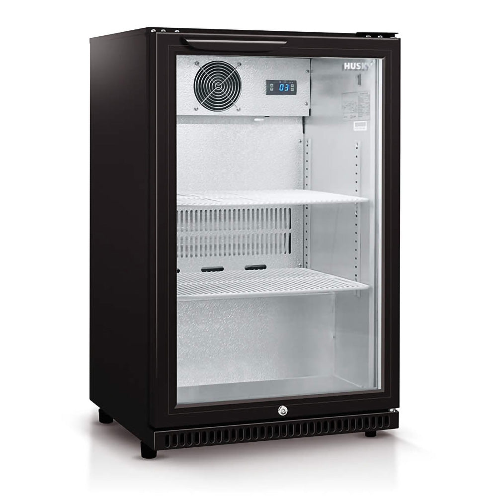 Husky 1-Door 118L Black Glass Door Alfresco Bar Fridge