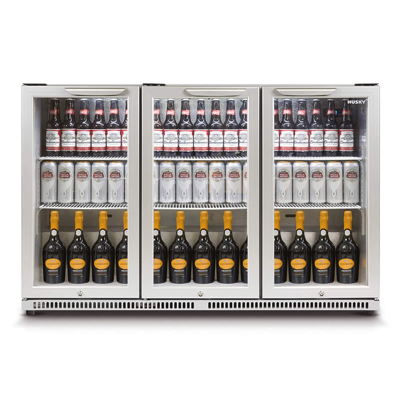 Husky 3-Door 307L Stainless Steel Glass Door Alfresco Bar Bridge