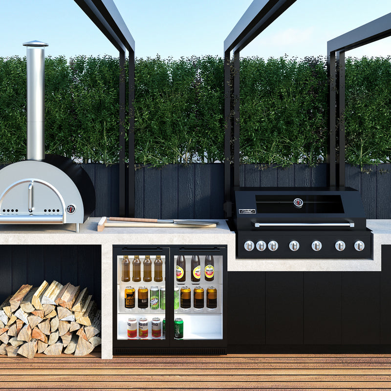Smart 6 Burner Built-In Gas BBQ With Rotisserie & Rear Infrared Burner In Black