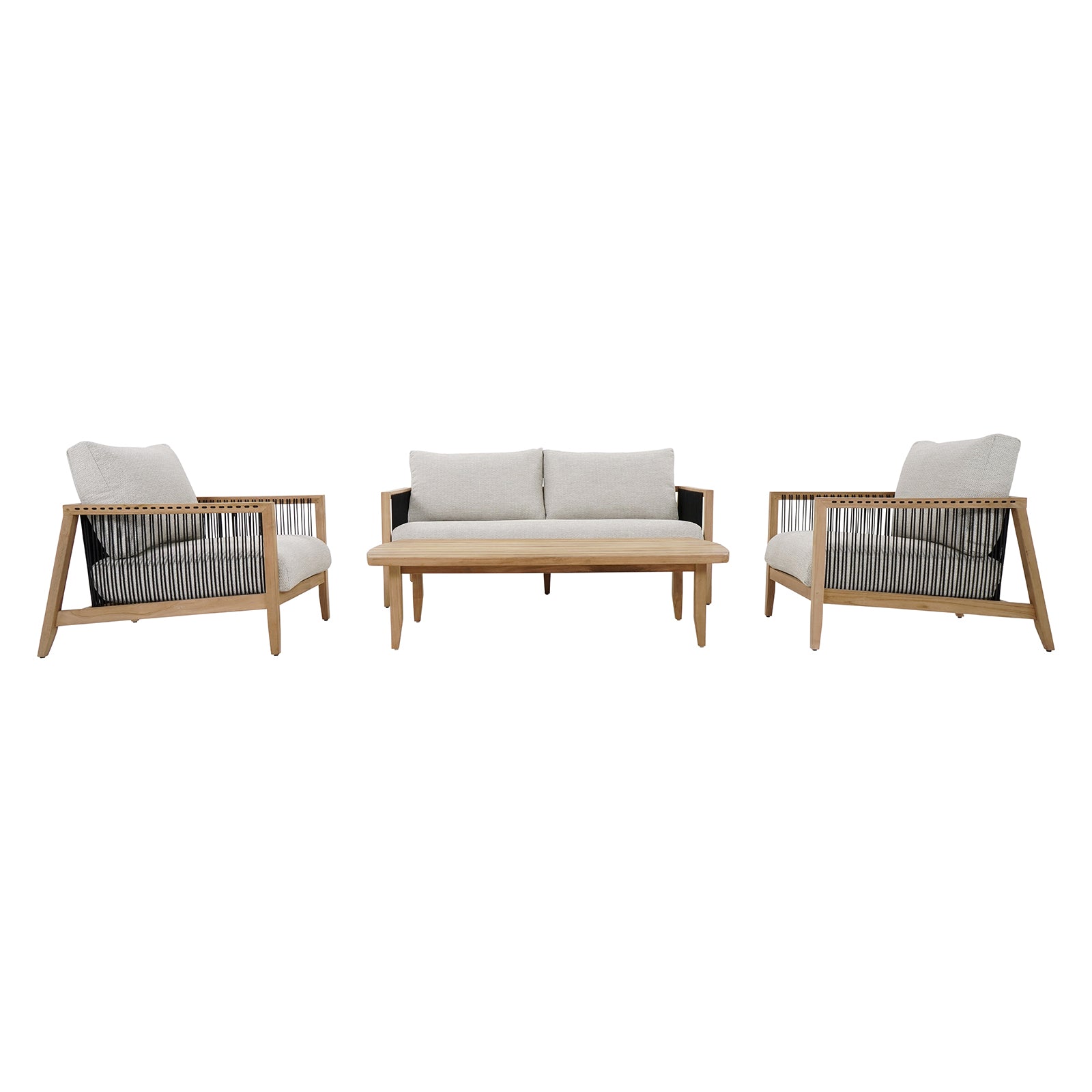 Excalibur Lita 4-Piece Teak Lounge Setting with 2-Seater Lounge