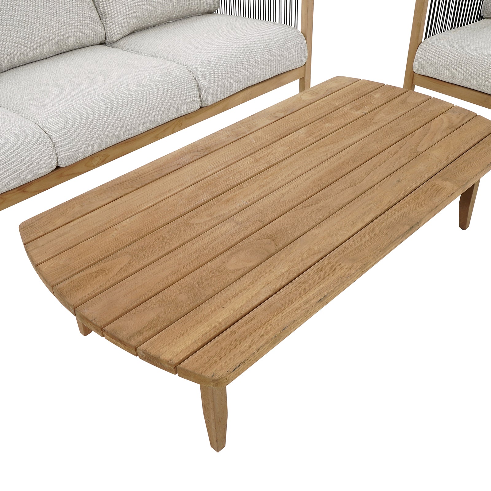 Excalibur Lita 4-Piece Teak Lounge Setting with 3-Seater Lounge