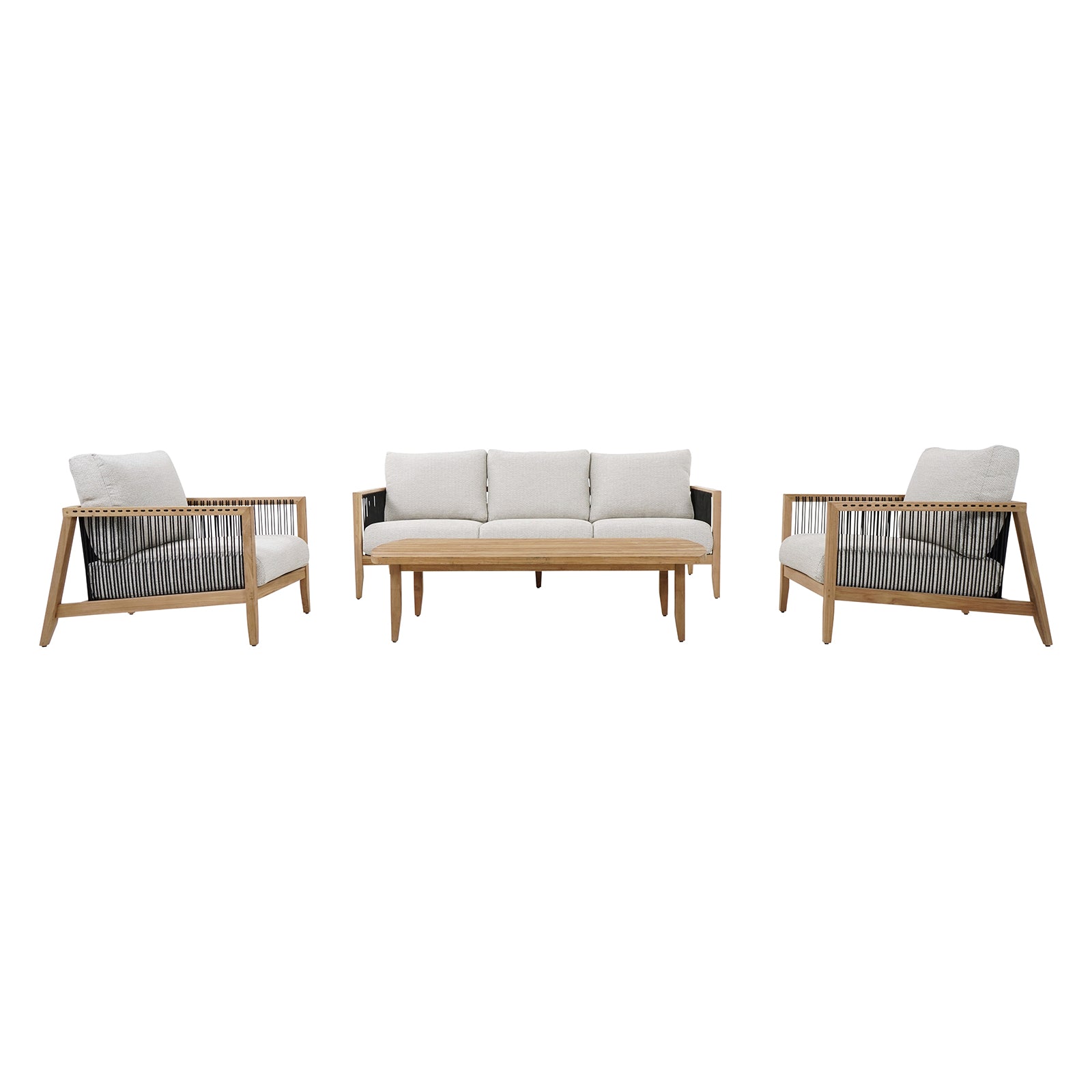 Excalibur Lita 4-Piece Teak Lounge Setting with 3-Seater Lounge