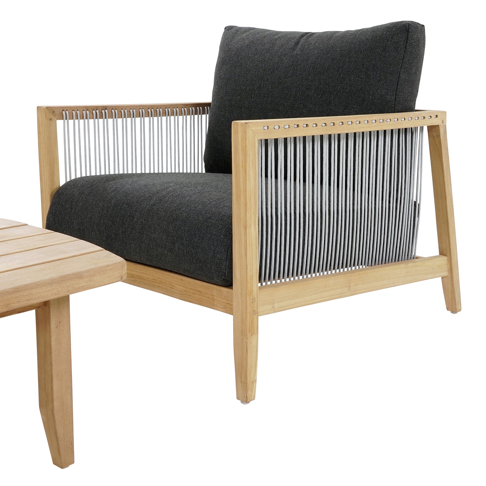 Excalibur Lita 4-Piece Teak Lounge Setting with 3-Seater Lounge