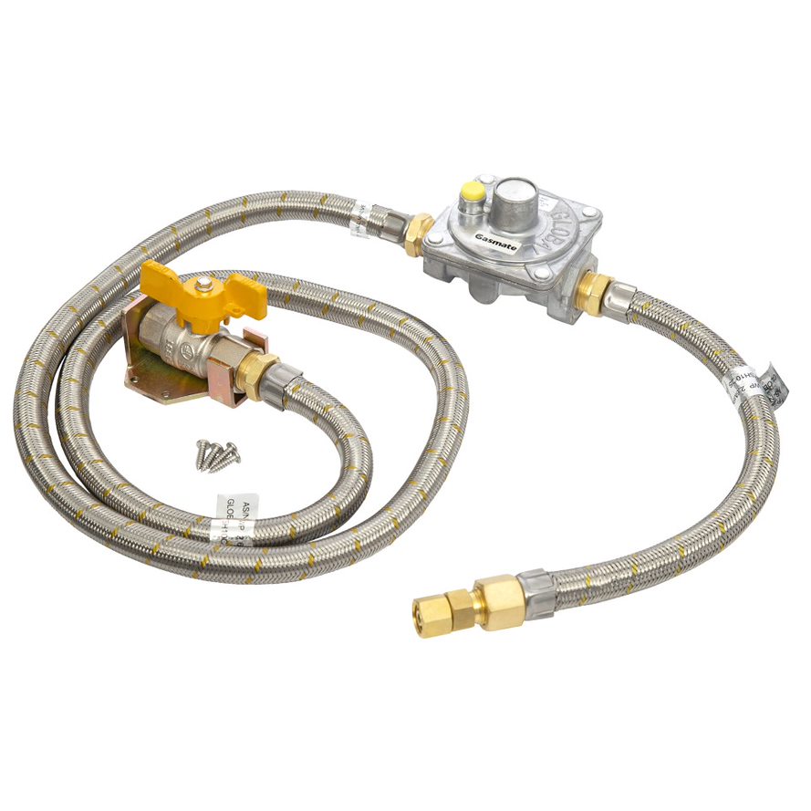 Gasmate Natural Gas High Flow Regulator & Hose Kit with Ball Valve