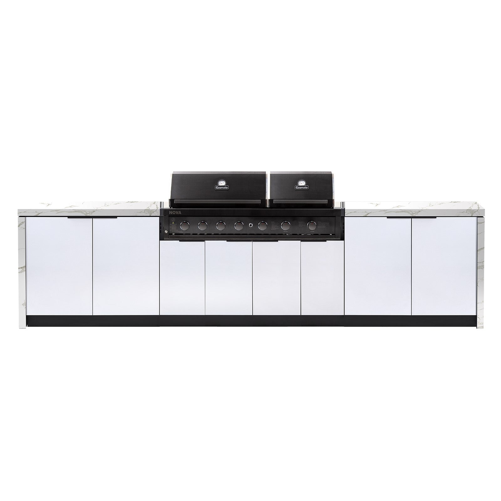 Cabinex Nova Twin Hood 6 Burner Outdoor Kitchen Package with Porcelain Benchtop