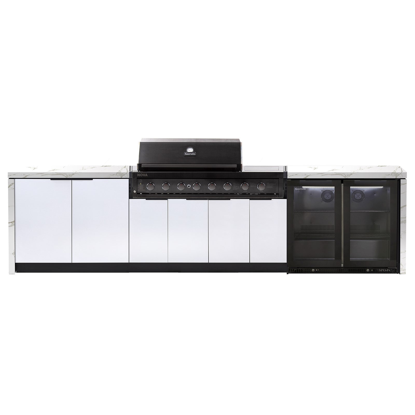 Cabinex Nova 6 Burner with Sideburner Outdoor Kitchen Package with Porcelain Benchtop