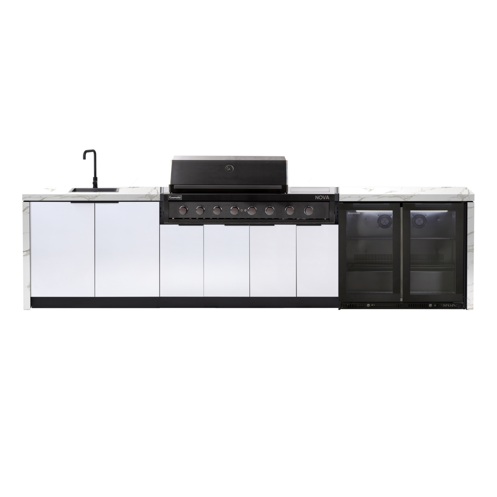 Cabinex Nova MK2 6 Burner with Sideburner Outdoor Kitchen Package with Porcelain Benchtop
