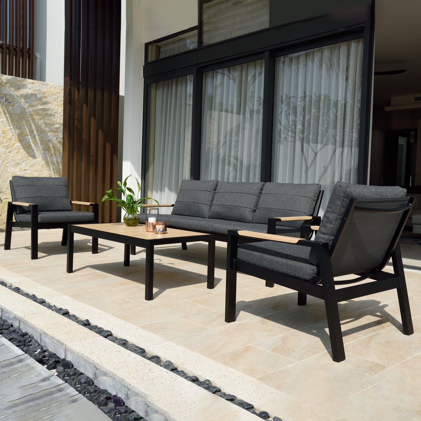 Excalibur Vienna Outdoor 4 Piece Lounge Setting