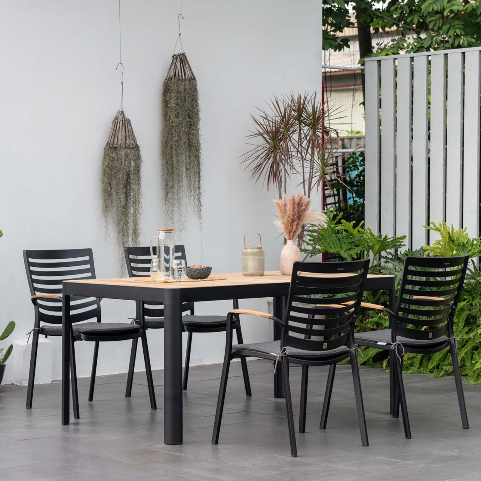 Excalibur Monico Outdoor 161cm Dining Setting with 4 Chairs