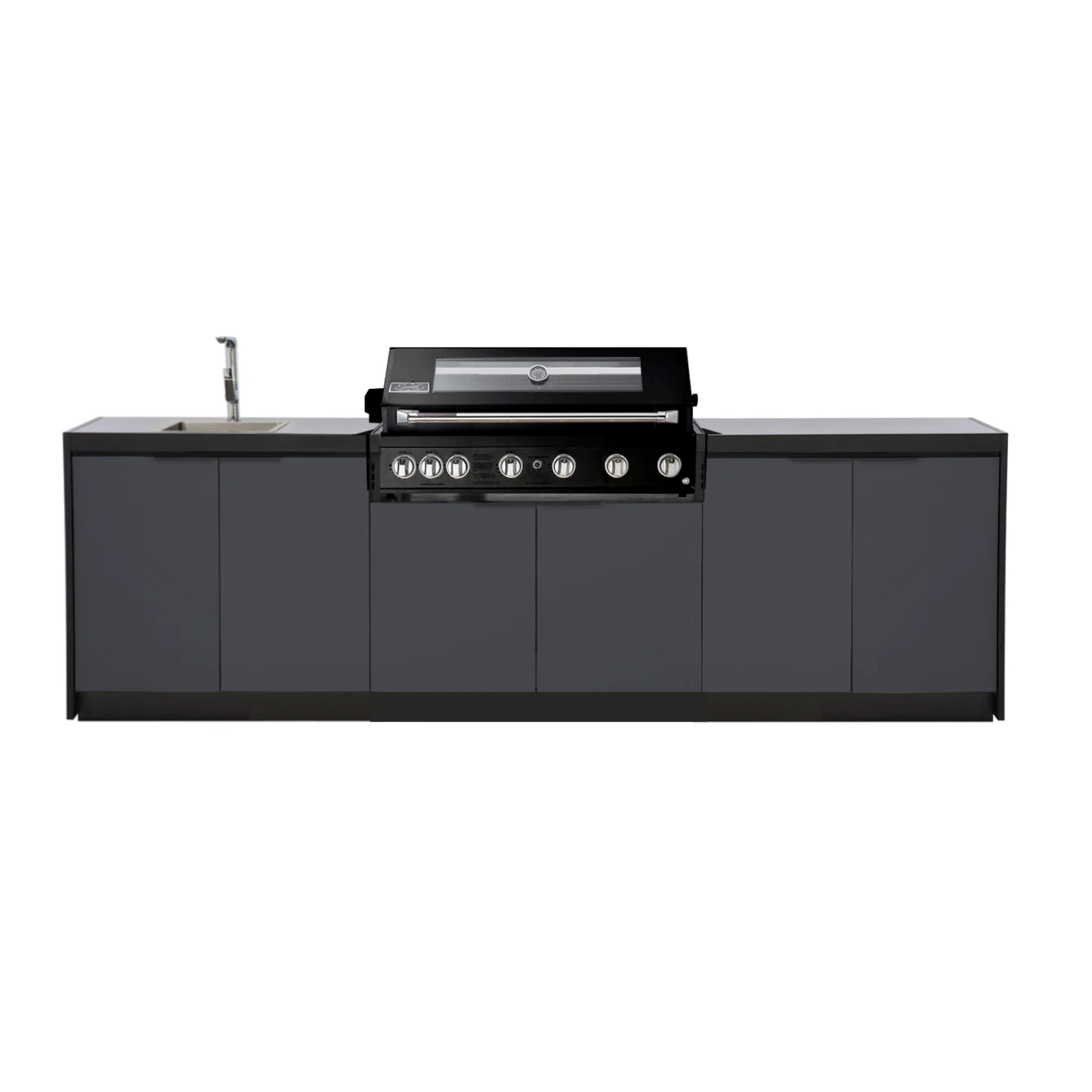 Cabinex Smart 6-Burner Black BBQ Kitchen Package - Large Size