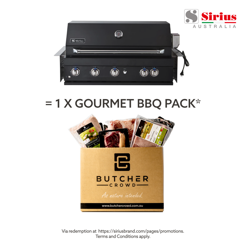 Sirius Built-In 5 Burner Gas BBQ - Black