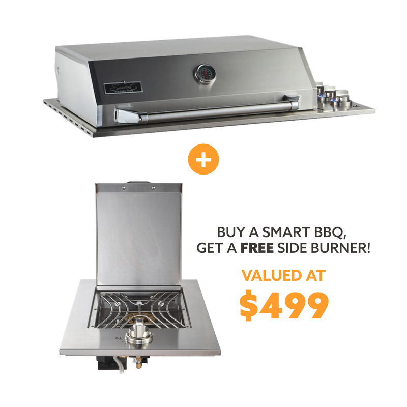 Smart 4-Burner Drop-In Gas BBQ With Slimline Hood in Stainless Steel