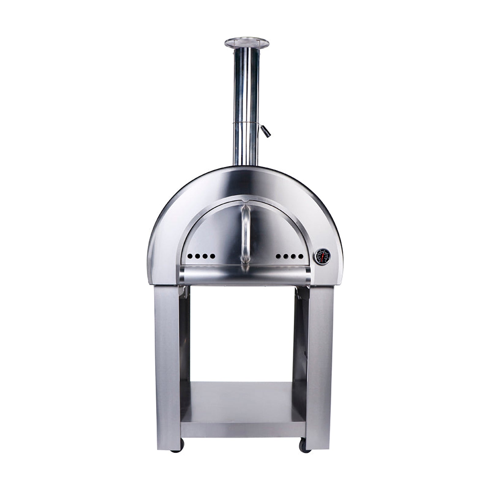 Smart Freestanding Wood Fired Pizza Oven In Black & Stainless Steel Finish