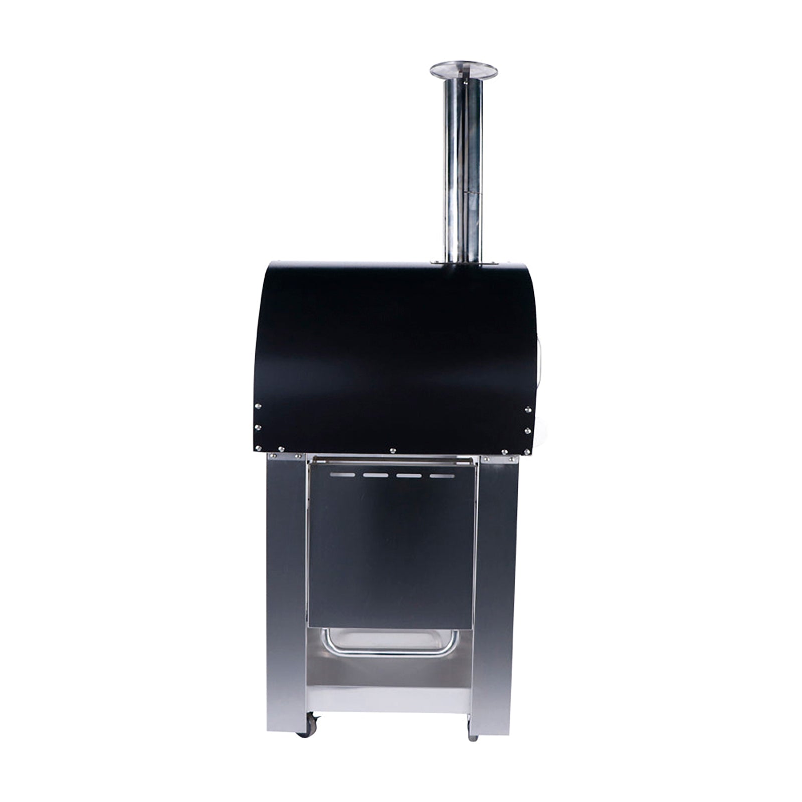 Smart Freestanding Wood Fired Pizza Oven In Black & Stainless Steel Finish