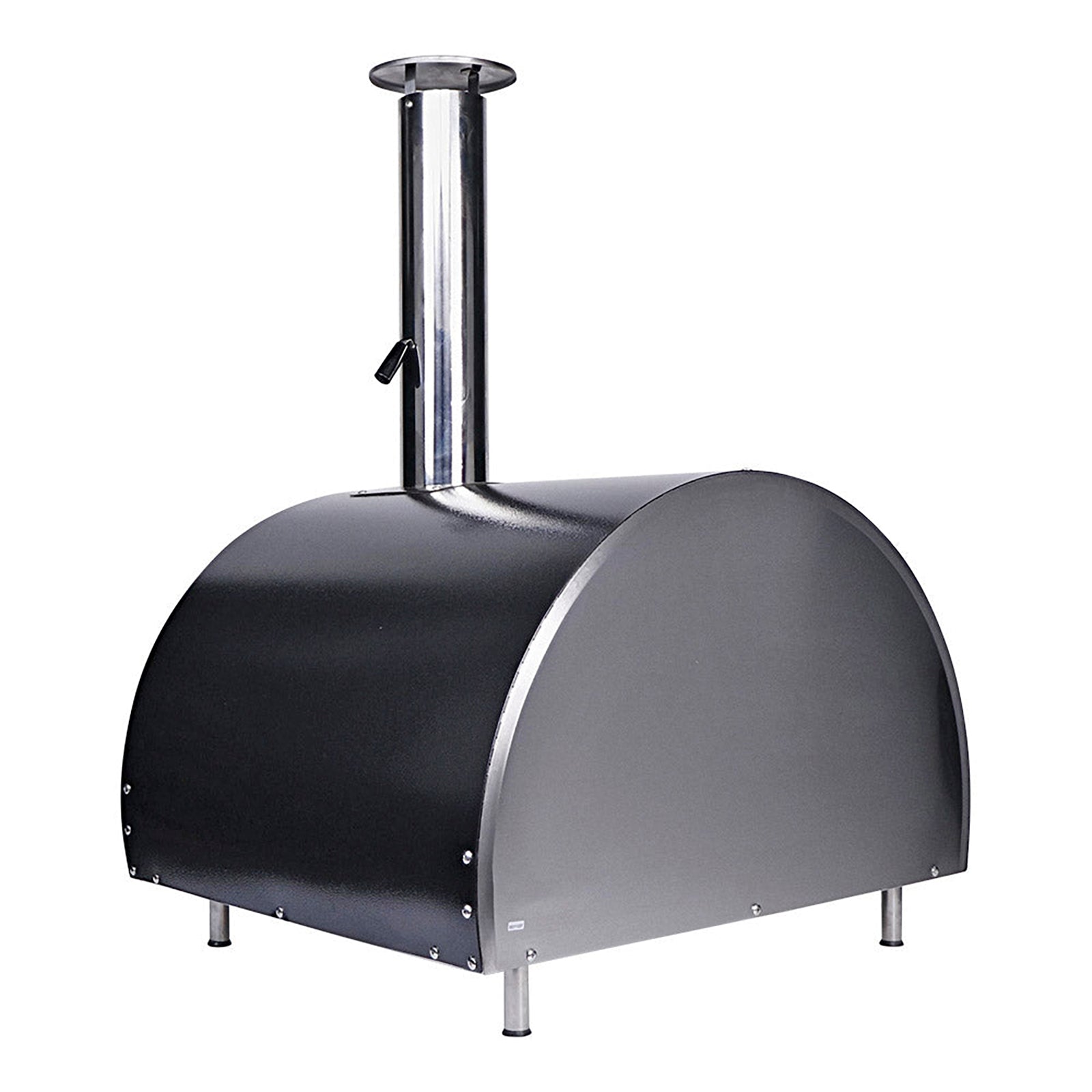 Smart Built-In Wood Fired Pizza Oven in Black & Stainless Steel Finish