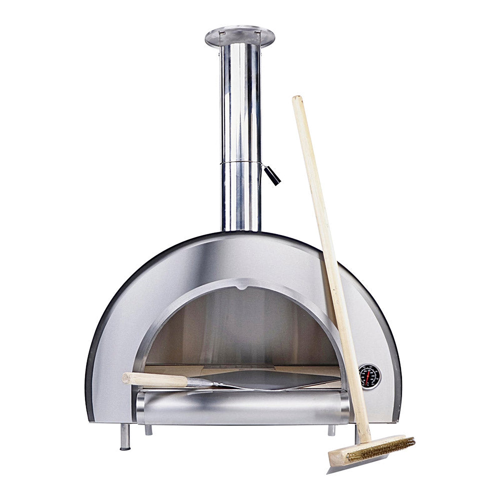 Smart Built-In Wood Fired Pizza Oven in Black & Stainless Steel Finish