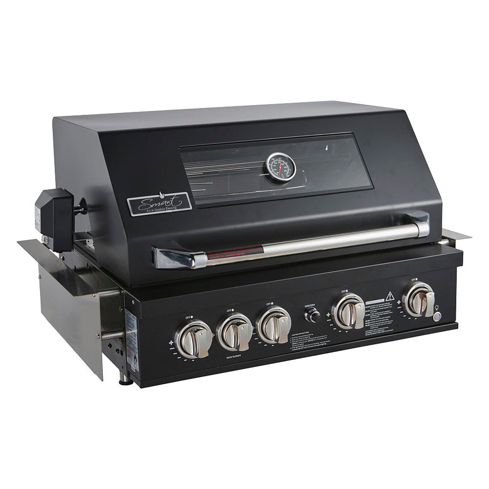 Smart 4 Burner Built-In Gas BBQ With Rotisserie & Rear Infrared Burner In Black