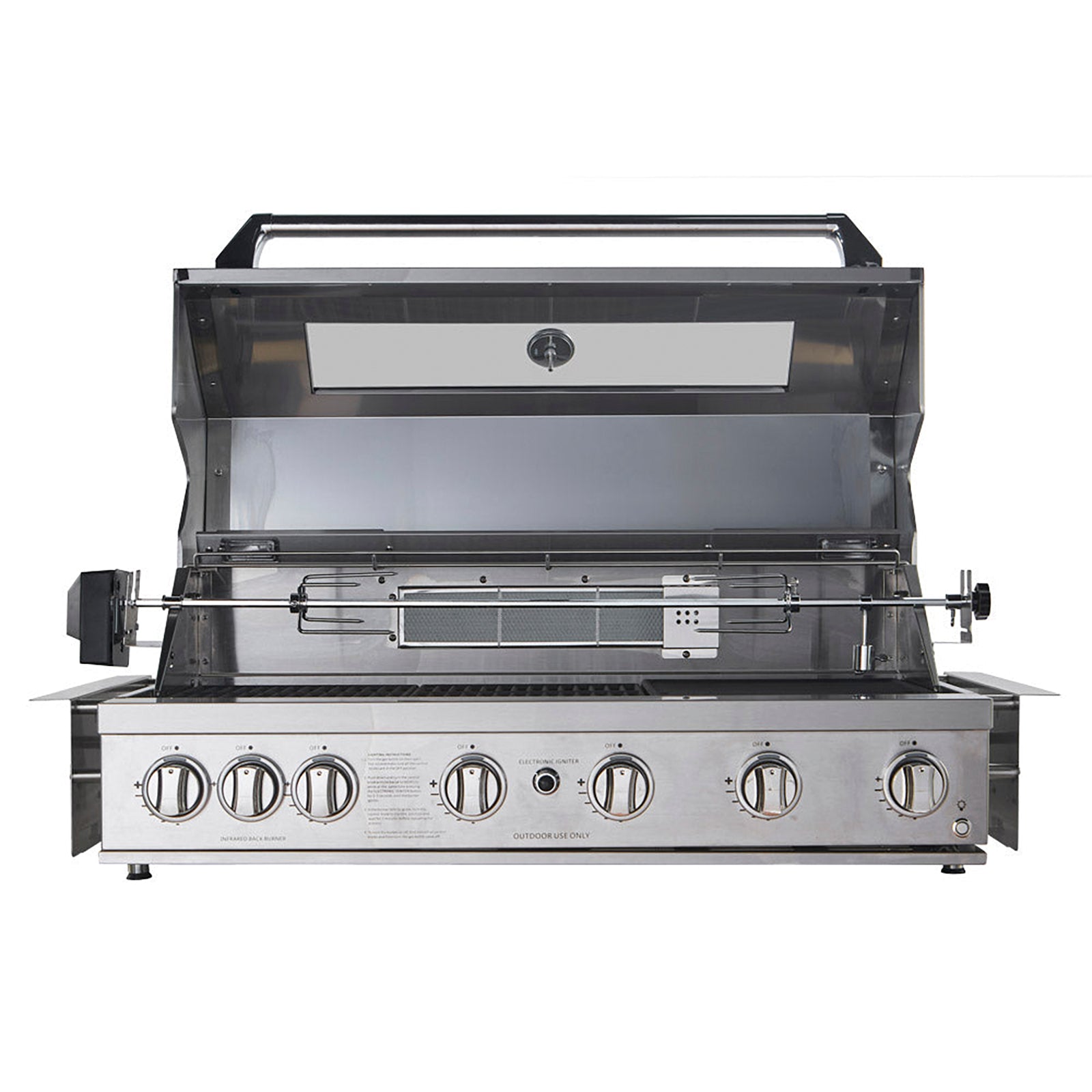 Smart 6 Burner Built-In Gas BBQ With Rotisserie & Rear Infrared Burner In Stainless Steel