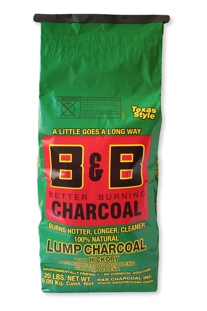 20 LBS B&B Hickory Lump Charcoal