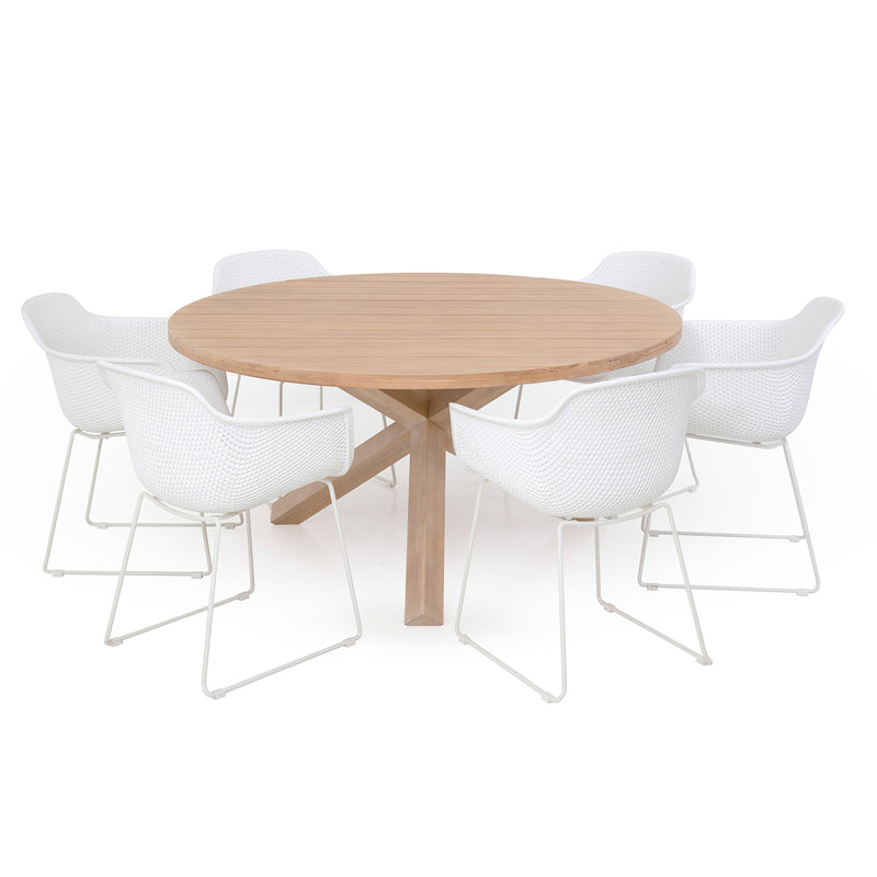 Excalibur Charlotte 7 piece Round Dining with Lilac Chairs