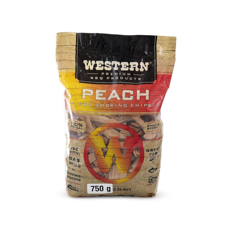 Western BBQ Peach Wood Chips 750g