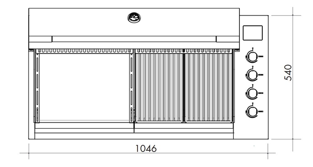 Artusi Gloss Black 4 Burner Built-in BBQ with Flat Lid