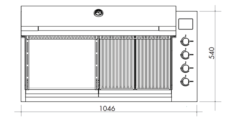 Artusi Matte Black 4 Burner Built-In BBQ with Roasting Hood