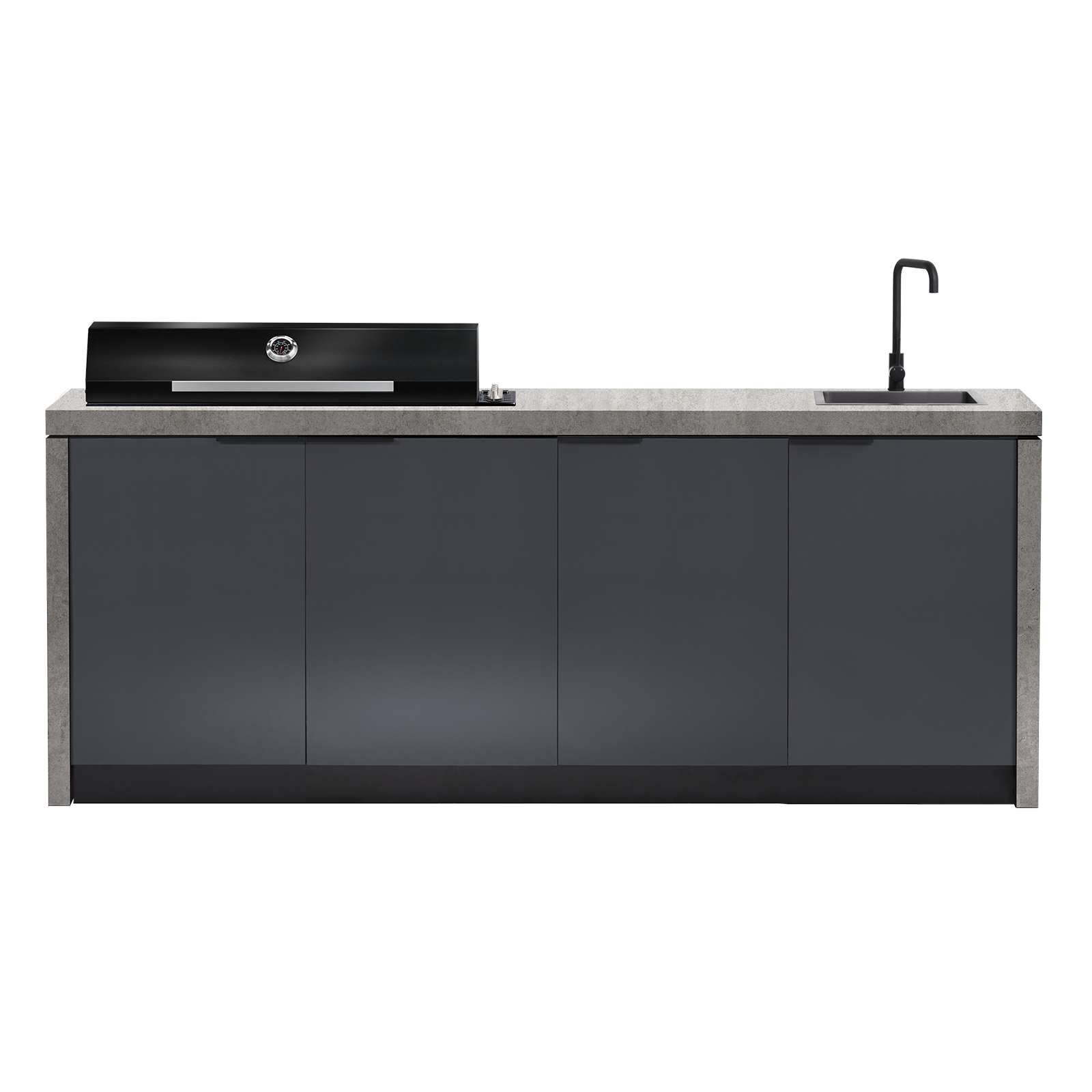 Cabinex Minimal Outdoor Kitchen with Gloss Black Artusi BBQ