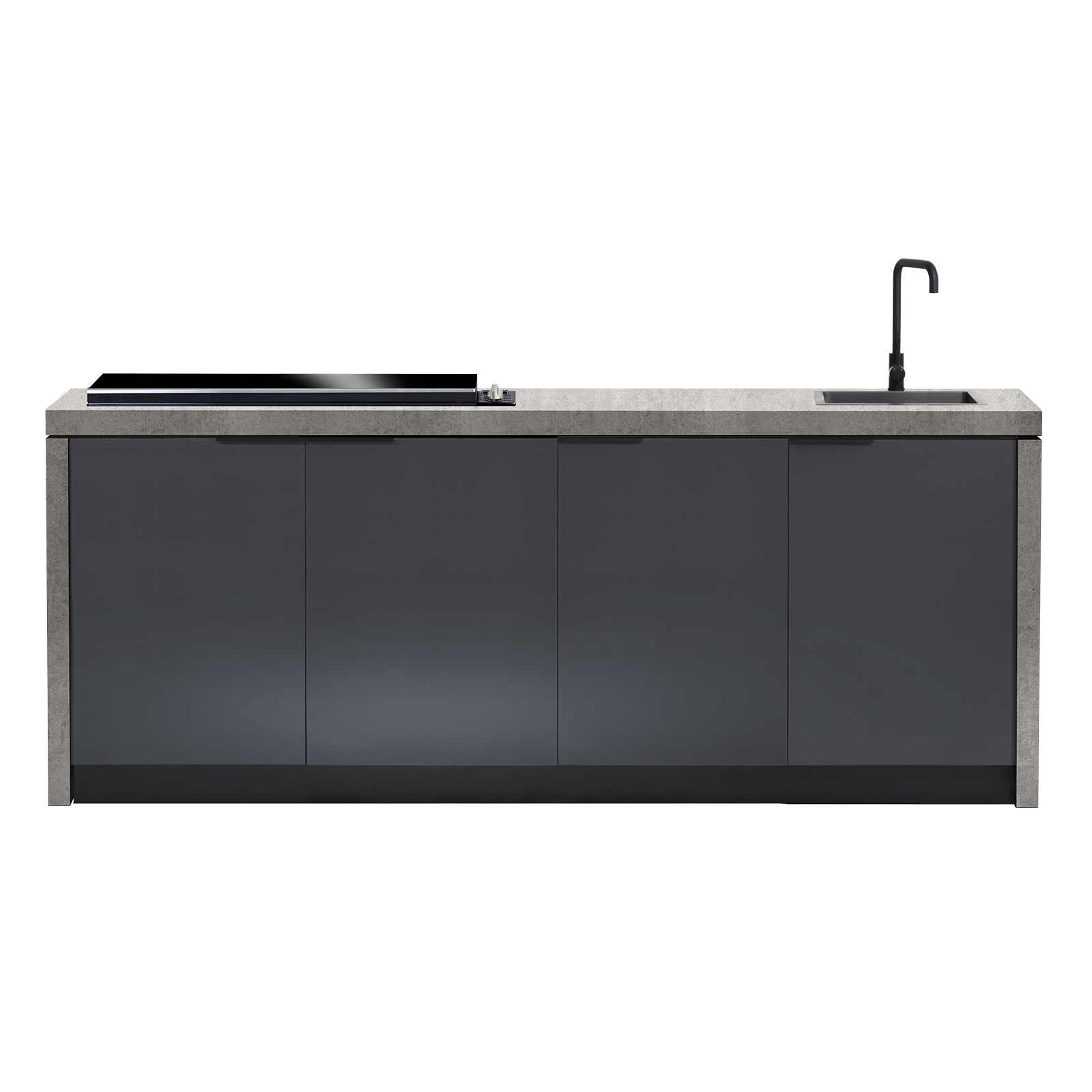 Cabinex Minimal Outdoor Kitchen with Gloss Black Artusi BBQ