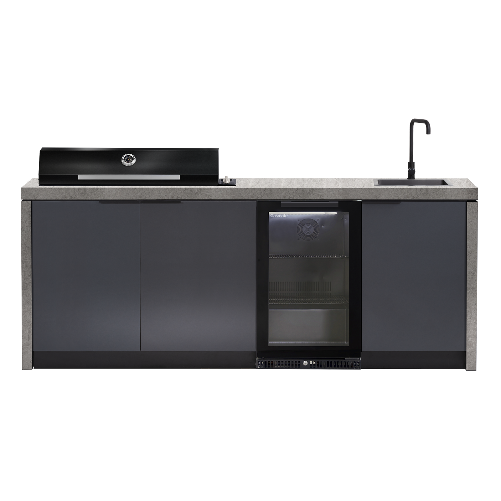 Cabinex Minimal Outdoor Kitchen with Gloss Black Artusi BBQ