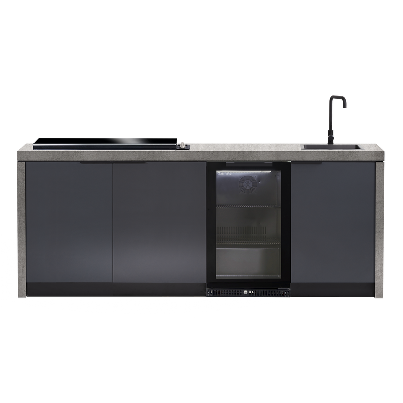 Cabinex Minimal Outdoor Kitchen with Gloss Black Artusi BBQ